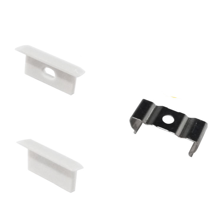 Kit of 2 Caps and 2 Clips for Aluminum Profile per-15-2m